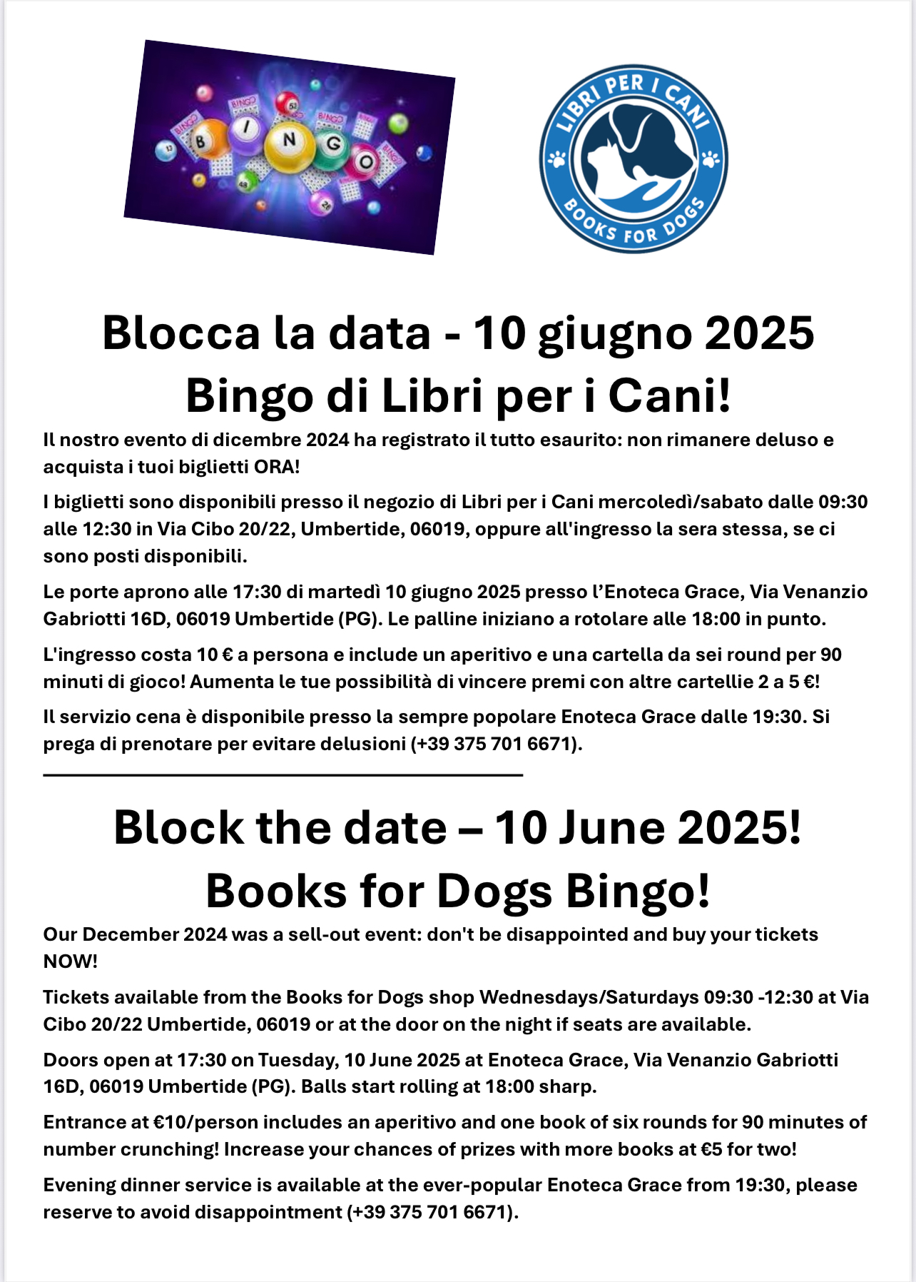 Bingo night event returns June 10