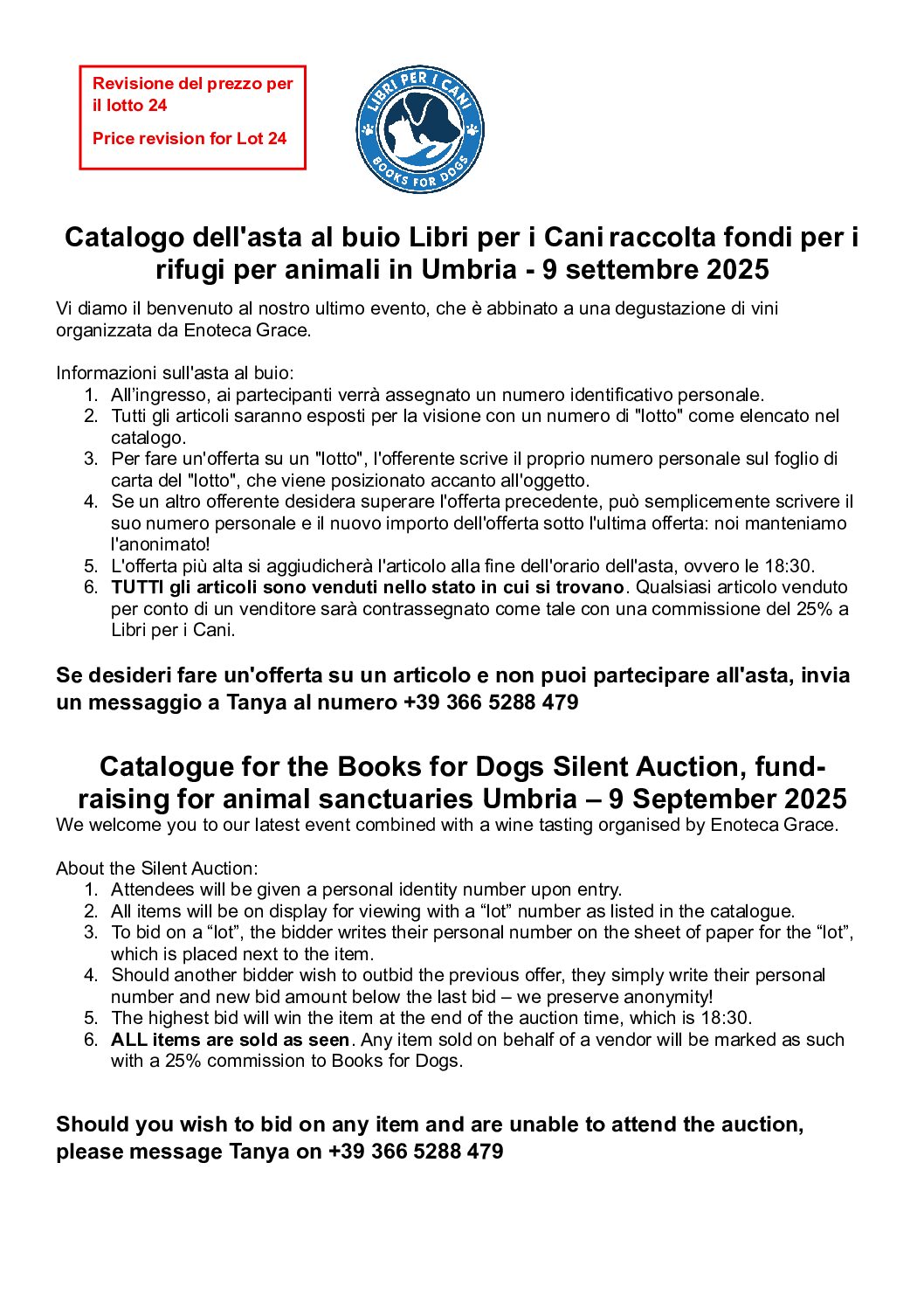 Sept 9, BFD Auction Event – do not miss this !